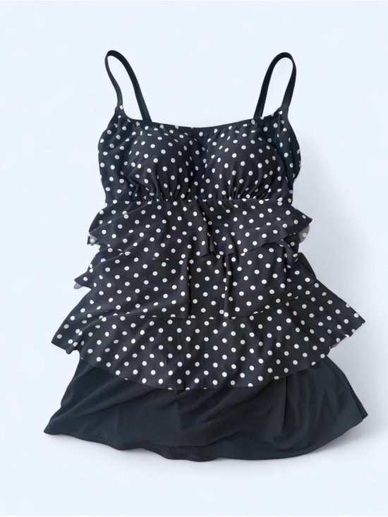 St. John's Bay Tops - Black Polka Dot Ruffle Dress
